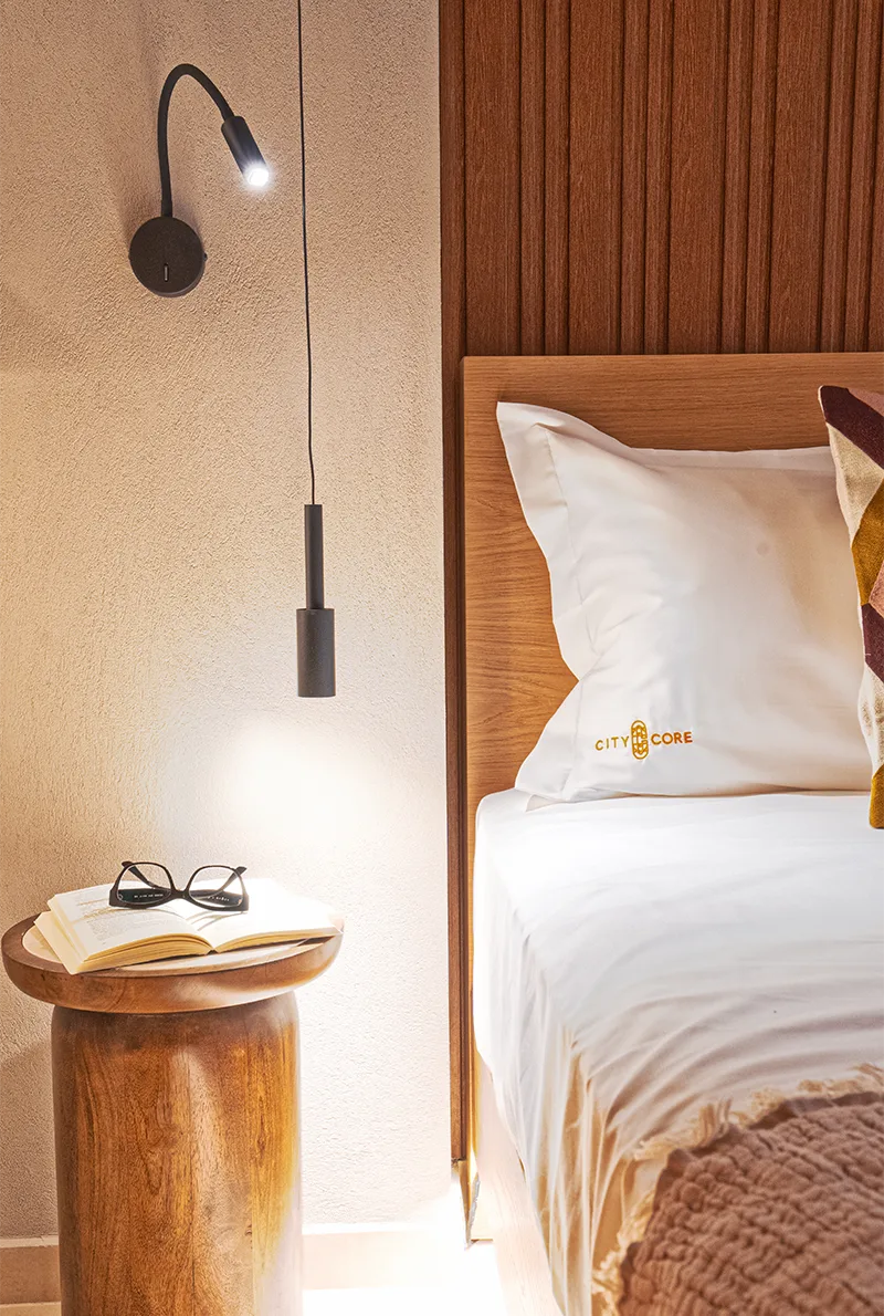 Κοντινή όψη του κρεβατιού